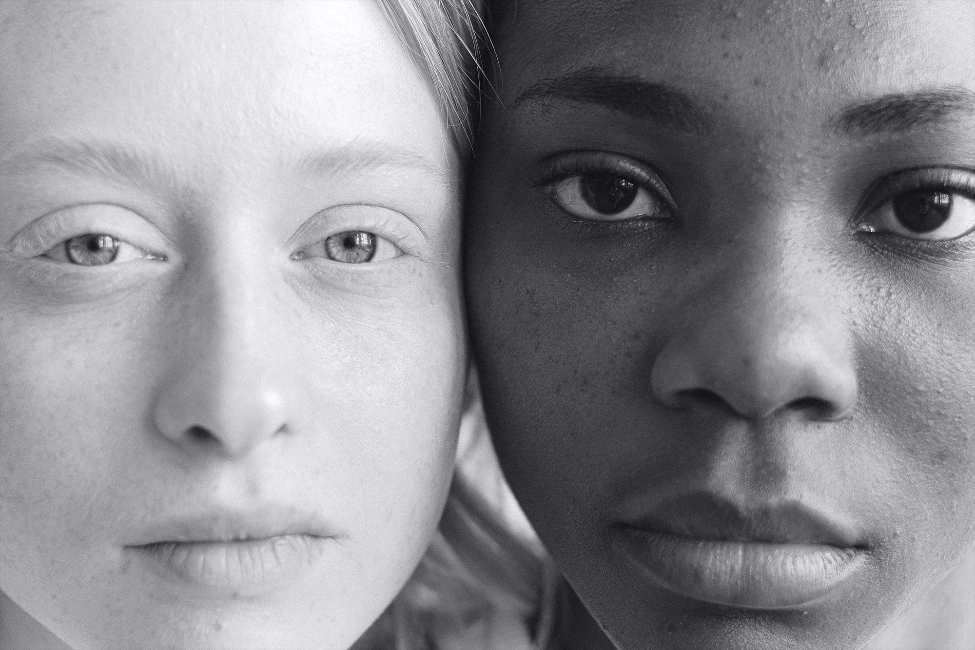 Two children staring at the camera